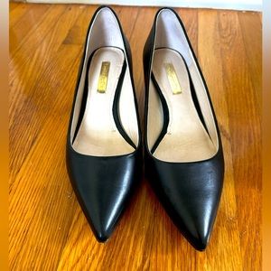 Louise et Cie black kitten heel pumps, size 6